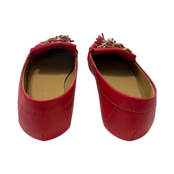 Talbots Red Leather Tassel Loafers Size 6.5 - Picture 4 of 9